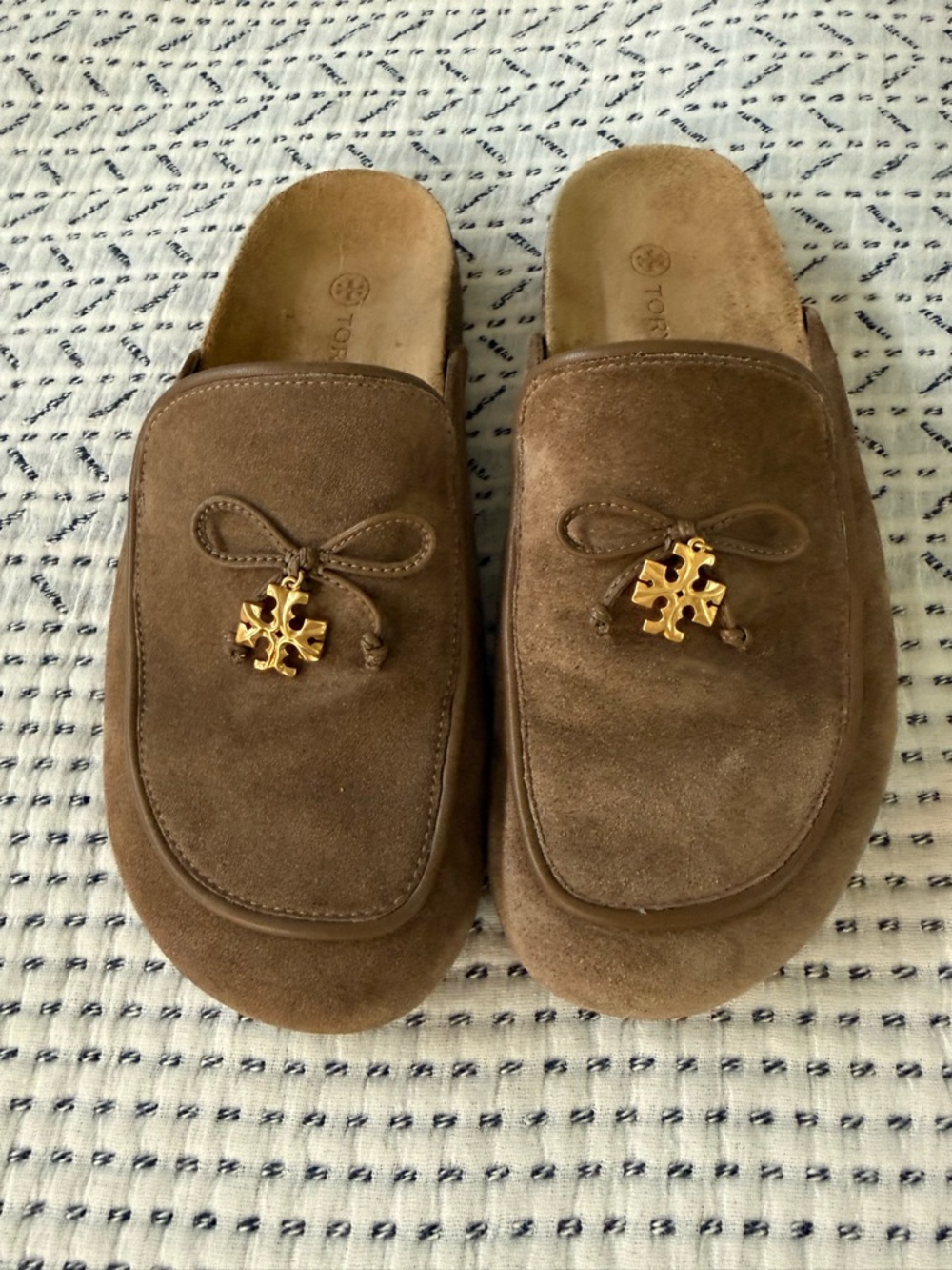 Tory Burch Brown Suede Slip-On Mules 7.5